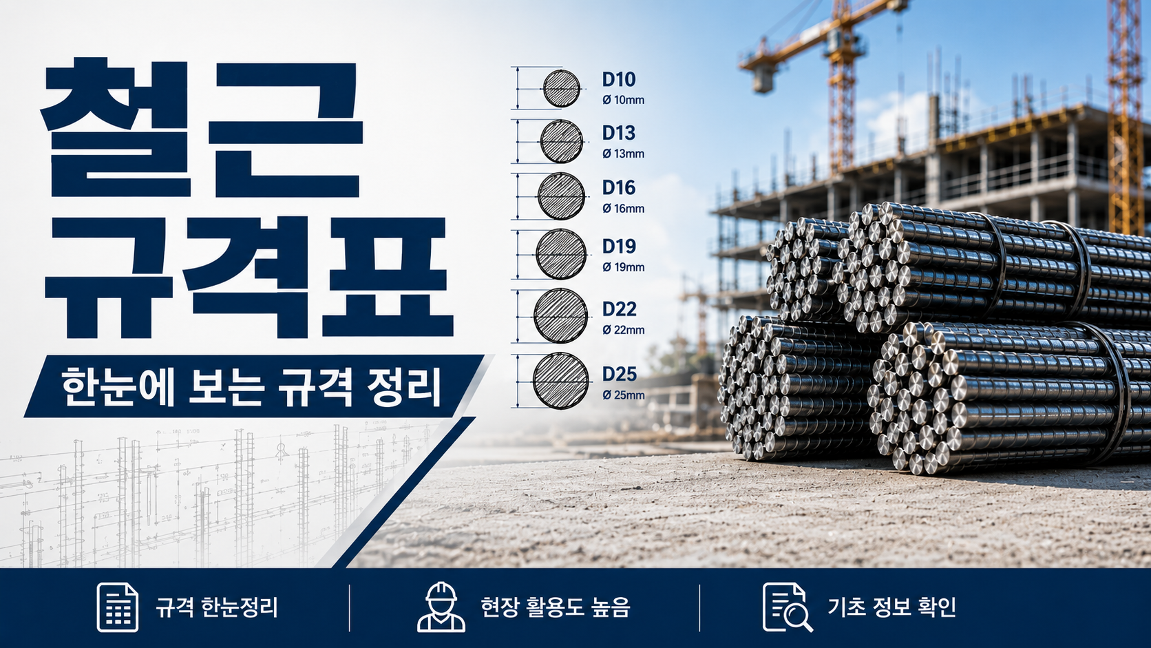 철근 규격표 및 단위중량